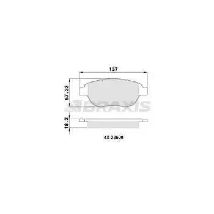 On Fren Balatasi Citroen C3 2 C4 Xsara Berlingo 00> Peugeot 1007 207 307 206 00> Fiat Doblo 06> Geely Emgrand EC7 09>13 | BRAXIS AA0013 | OEM 4254.71 4254.27 4252.50 4252.35 PGT 1611140980