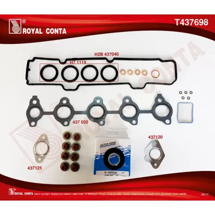 Ust Takim Contasi Reinz Keceli Subap Lastikli S,K,C Haric Krank Kecesiz P107 P206 P307 Nemo Bipper P207 C1 C2 C3 Xsara II 1,4HDI DV4 Fiesta Fusion 1,4TDCI F6JA F6JB | ROYAL T437698