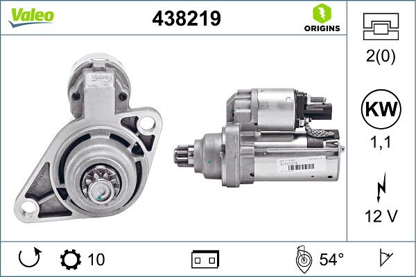 Mars Motoru 12V 10 Dis Audi A3 Vw Golf V Polo 10> | VALEO 438219 | OEM 0AM911023B