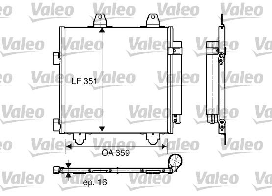 Klima Radyatoru Psa C1 107 Toyota Aygo Ctroen C1 05> Peugeot 107> 359×351*16 | VALEO 818014 | OEM 6455EE 884500H010 88450-