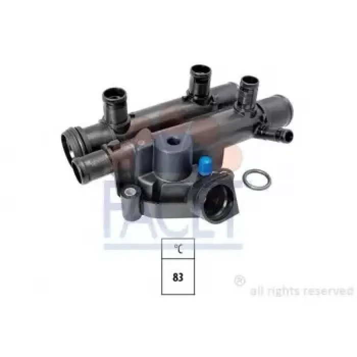 Termostat (83°) Komple Master 2 Movano Trafic 2 2,5DCI G9U Nissan Interstar | FACET 7.8666 | OEM 8200709142 8200262241 8200154296