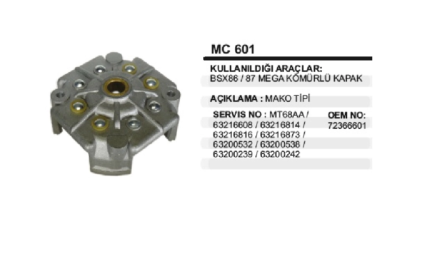 Marş Arka Kap Kömürlü Ub-Kf Tip - Büyük Marş MAK601 | OEM MC601