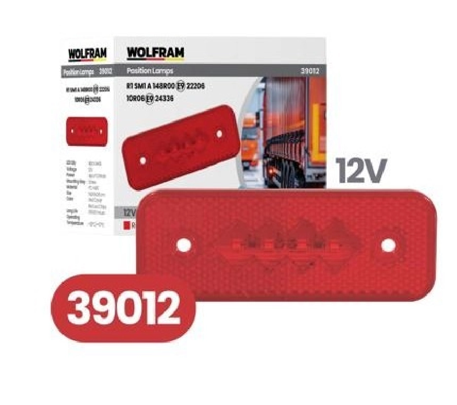 Side Marker Kırmızı - E Belgeli 12V E2W E9 | OEM 39012