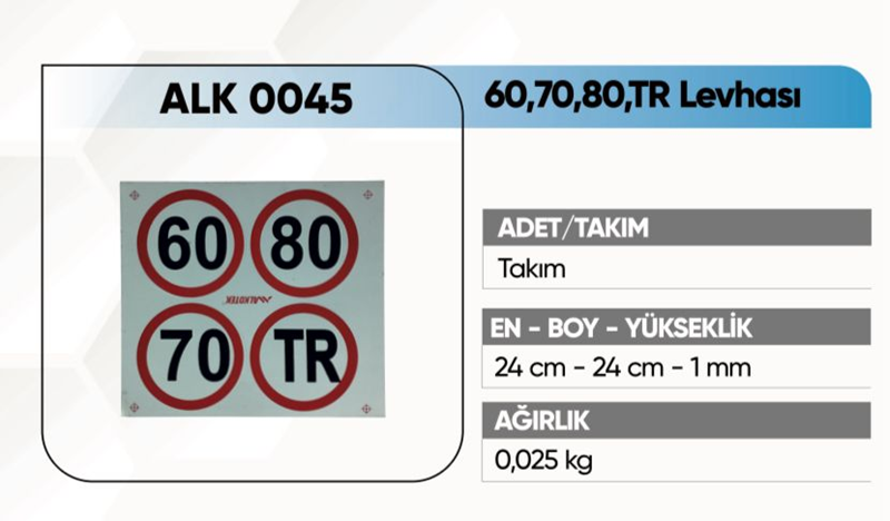 Alkotek REFLEKTİF(60-70-80-TR) Yazısı Yapıştırma