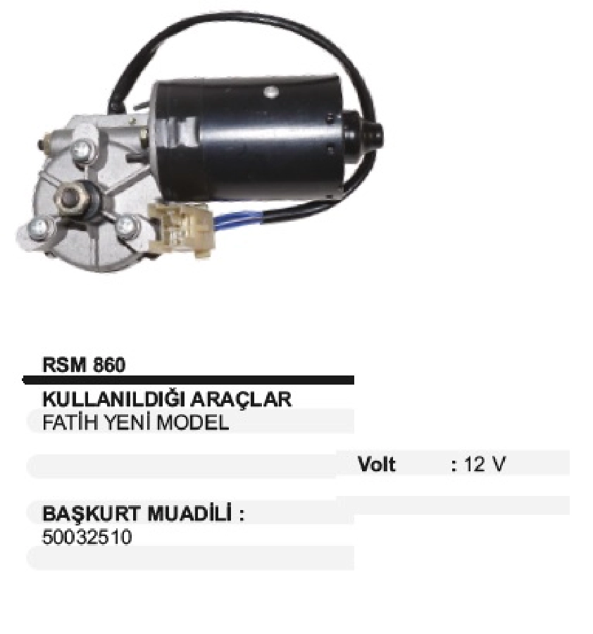 Silgi Motoru 12V Fatıh Yeni Model | OEM RSM860