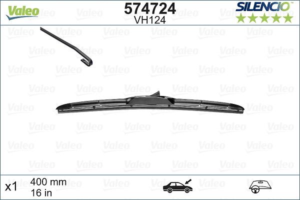 Valeo Silencio Hibrit VM124 (X1) / (400 MM) | VALEO 574724 | OEM L983601S000 983601W9