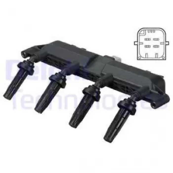 Atesleme Bobini Berlingo Xsara P306 Partner TU3JP (1,4 8V) P106 P206 P306 Xsara TU5JP (1,6 8V) / (Gri Soket) | DELPHI CE20011-12B1 | OEM 5970.78 5970.78 - 5970.79 5970.79