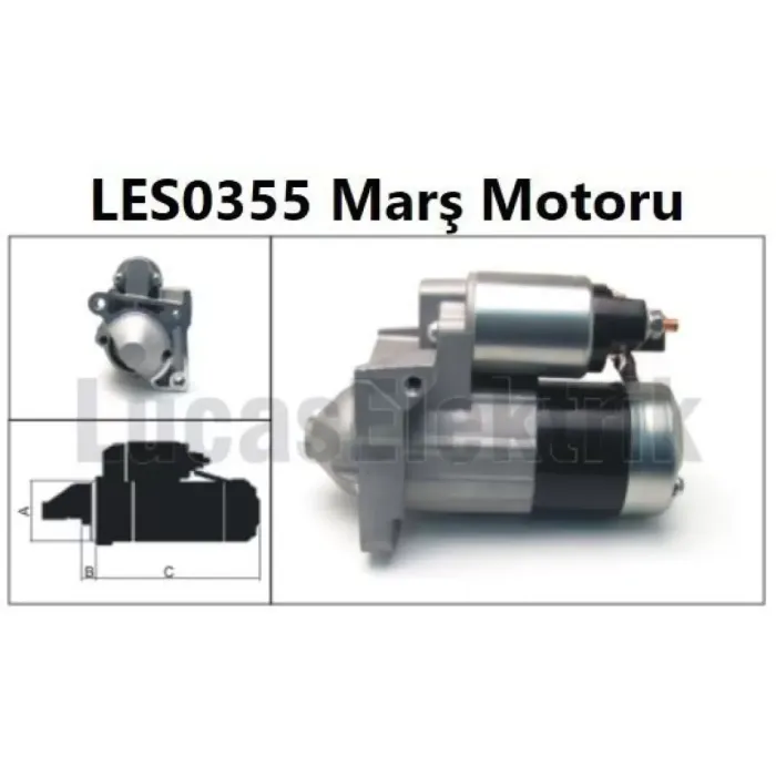 Mars Motoru 12V 1,2KW 12 Dis Logan 1,5DCI | LUCAS LES0355 | OEM 2330000QAW 2330000QUA 23300BN700