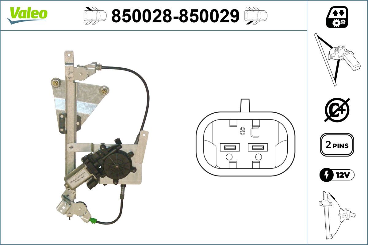 Cam Mekanizmasi (Arka) / (Sag) Audi A4 94 | VALEO 850029 | OEM 8D0839462