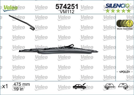 Valeo Silencio VM112 (X1) / (475 MM) Vw Polo III (St) | VALEO 574251 | OEM SILVM112 VOL_574251_BEG
