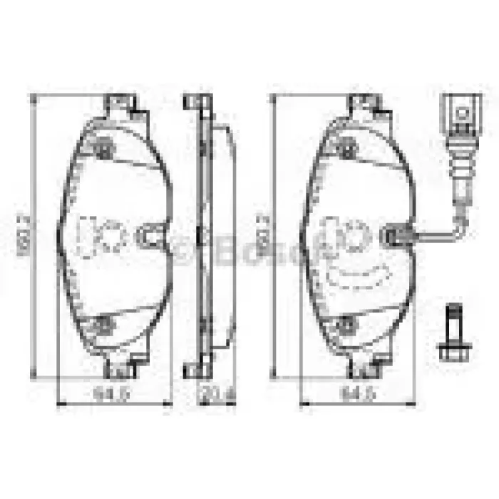 On Fren Balatasi A3 Golf 7 Leon Octavia 1.2 1.4 1.8TFSI 1.6 2.0TDI 12> | BOSCH 0986494660 | OEM 8V0698151 8V0698151B 5Q0698151B 2K5698151E