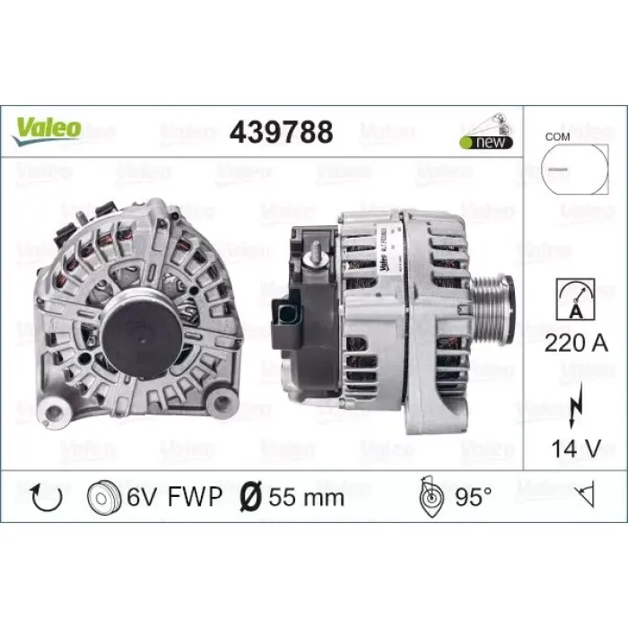 Alternator Sarj Dinamosu Bmw F20 F30 N47 14V 220A | VALEO 439788 | OEM 12317823345 12317823345 12317823347 12318579419 12317823347 12318579419