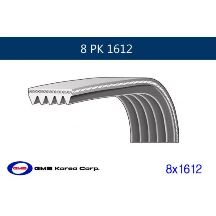 Kanalli Kayis Mercedes | GMB GPK 8PK1612 | OEM 0019932596 0149977892 0159971192