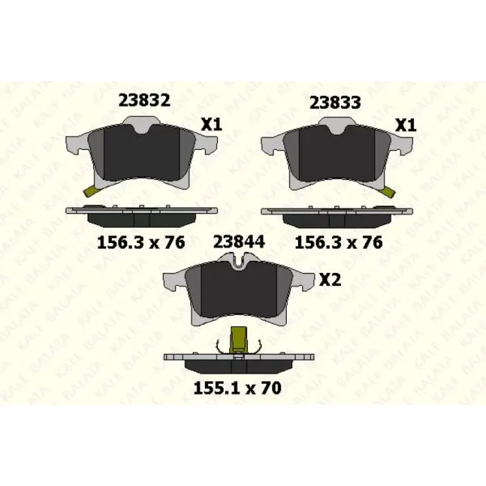 On Fren Balatasi Astra H - Meriva A - Meriva B - Zafira B - Corsa C - Combo C Y17DT Z17DTH | KALE B 23832 200 05 ANS | OEM 1605998 1605080