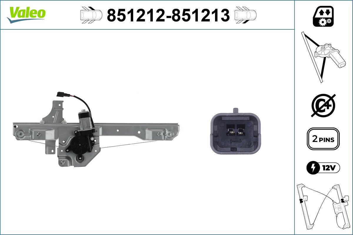 Cam Mekanizmasi Mekanizmasi Sol P208 P2008 2 / 12> | VALEO 851212 | OEM 9673154480
