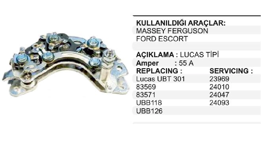 Diyot Tablası Lucas A115 M F, Ford Escort | OEM VLR0553