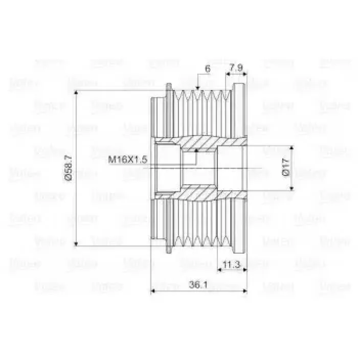 Alternator Kasnagi (Rulmanli) Boxer III Ducato Iiii Jumper III 22DT Puma Transit Tourneo 2,2HDI / 2,2D / 2,2TDCI / 3,0HDI / 06> | VALEO 588033 | OEM 5705EA 5705EA 77364082 9676143580 77364082 9676143580