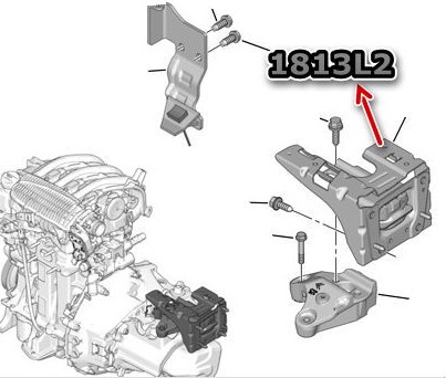 Motor Takozu Sol 2008 207 208 308 2 C3 2 C4 Cactus DS3 EB2 1.2 (Montaj) | LUVI 0040.1813.L2 | OEM 1813.L2 9802318980