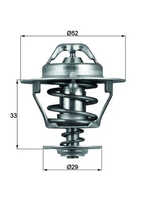 Termostat (88°) Hilux 2,4 1992> Hiace 1990> | MAHLE TX7788D | OEM 1634054010 9091603043 9091603062