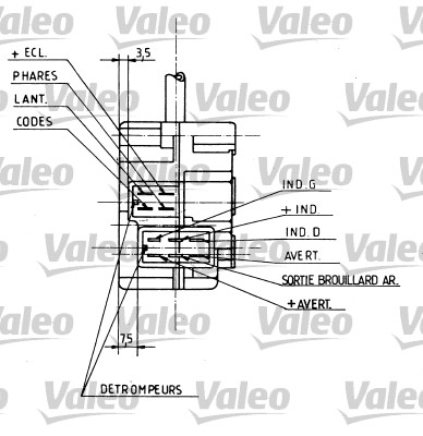 Far+Sinyal ve Korna Kumanda Kolu (Siyah) J9 YM | VALEO 251154 | OEM 625342