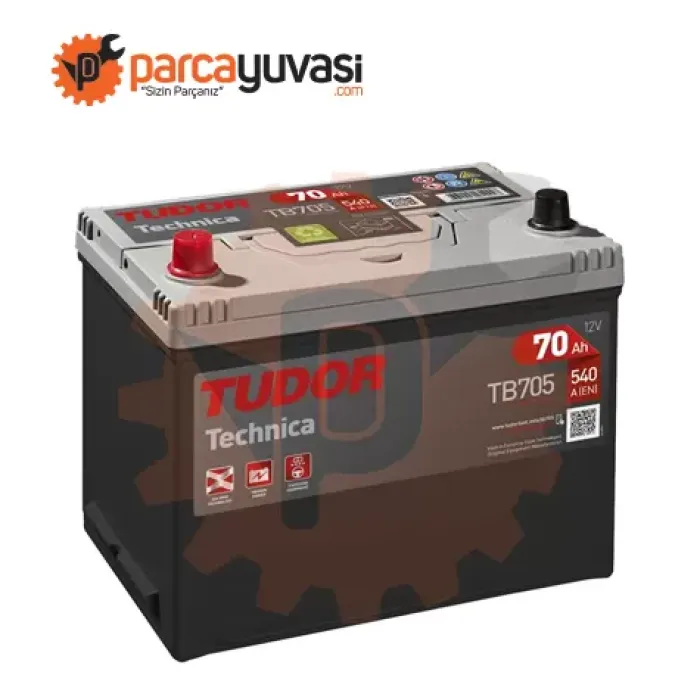 Aku 12V 70 Ah 540A D26 (270×173×222) Asya Ters | TUDOR TB705