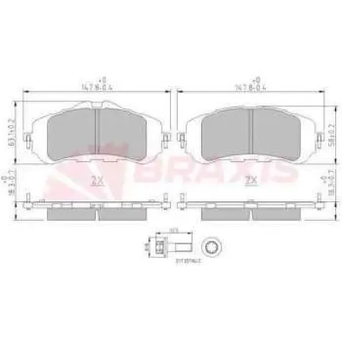 On Fren Balatasi P308 2 13> P308 Sw 2 14> Disk Capi: (283 * 26) | BRAXIS AA0623 | OEM 1610428780 1619790980 1678168180