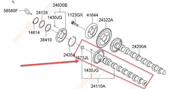 Eksantrik Mili Eksantrik Mili Hyundai Tucson-Santa Fe Emme | ESTAS EST19013 | OEM 24110-2F600