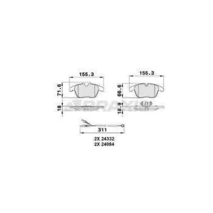 On Fren Balatasi Fisli C5 3 1.6 16V / 1.8 16V / 2.0 16V / 1.6HDI / 2.0HDI 02 / 08> P407 DW10BTED4 (2.0 16V) | BRAXIS AB0071 | OEM 4254.24 1610103780 1610103880