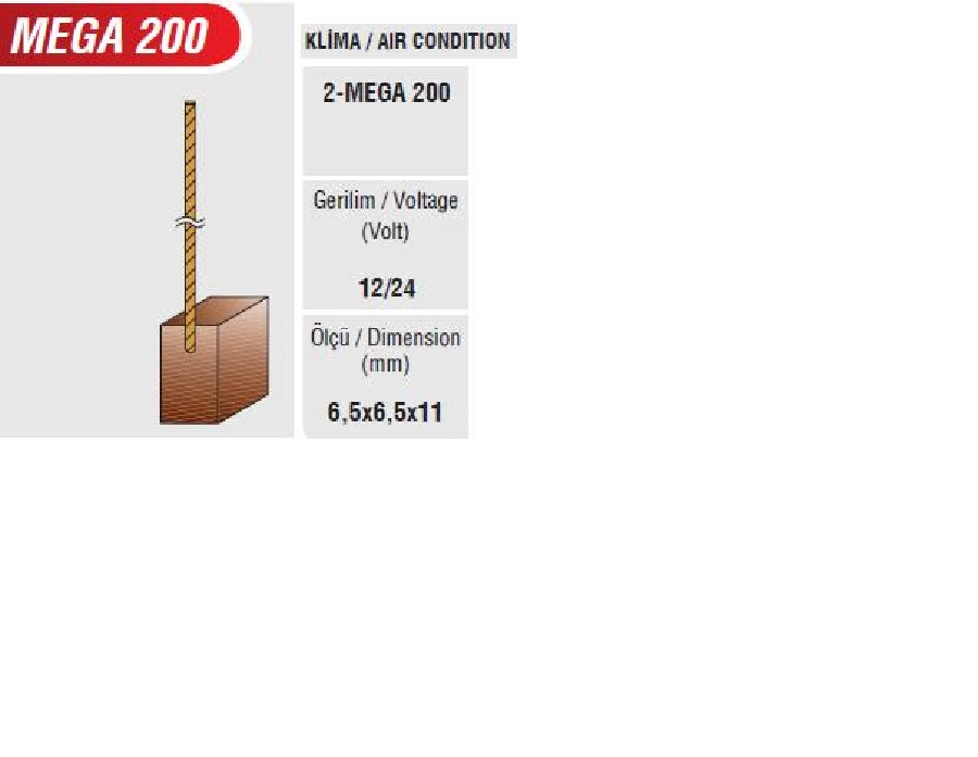 Klima Kömürü 12V + 24V | OEM MEGA200