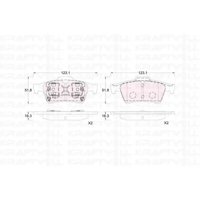 Arka Fren Balatasi Connect 1.8TDCI 02 /> Laguna 2 3 Latitude Espace 4 Vectra C Nissan Primera | KRAFTVOLL 07010313 | OEM 7701207996 44060 BA00F 7701206609