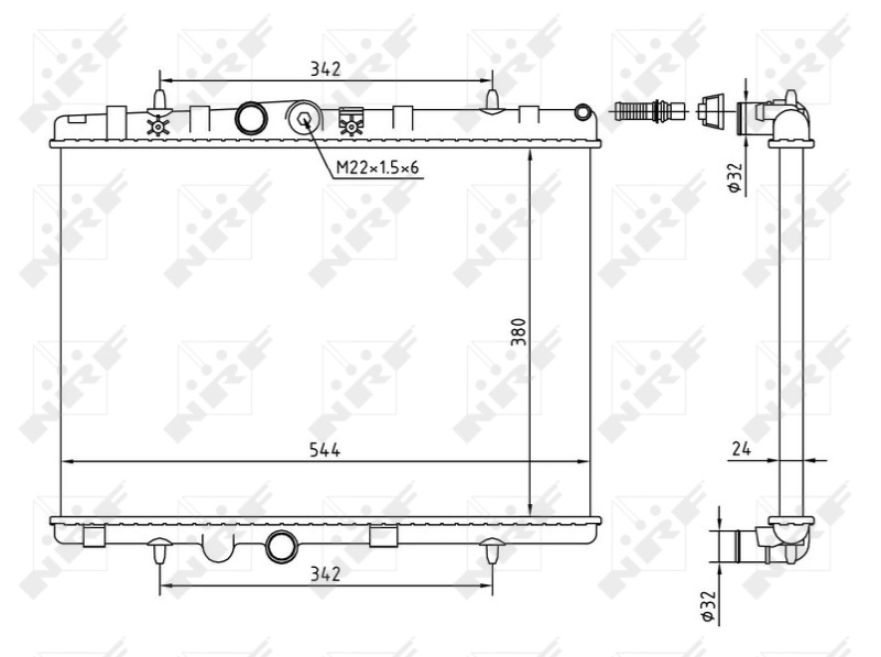 Motor Su Radyatoru Mekanik P301 P1007 P2008 P207 1,6HDI 06> C2 C3 2 C Elysee 1,4 1,6 1,4HDI 03> | NRF 58226A | OEM 1330.P9 1333.89 1330.P8