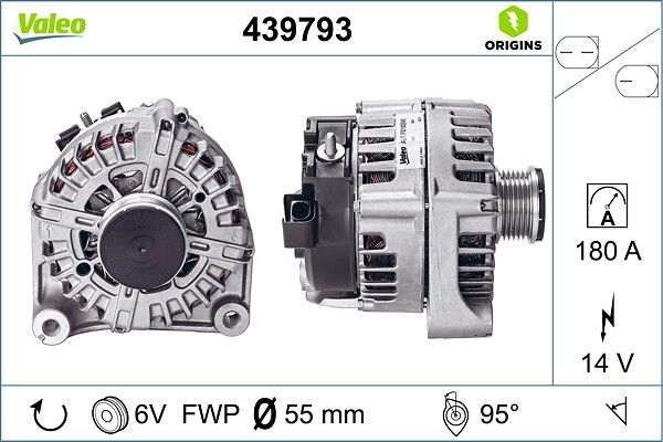 Alternator Sarj Dinamosu 180 A 14 V Bmw F20 F30 F80 F34 | VALEO 439793 | OEM 12317823343 12317823343 12317823344 12318578608 12318578609 12317823344 12318578608 12318578609