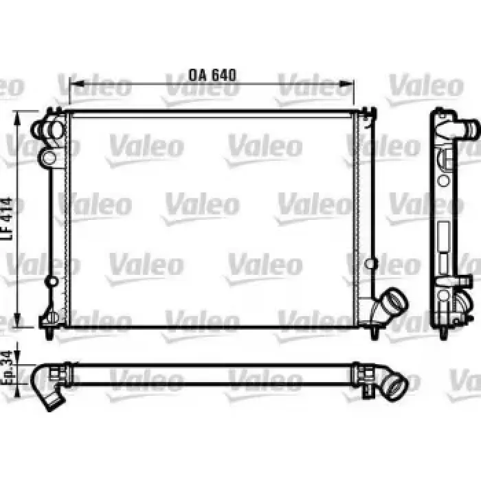 Motor Radyatoru P406 Em XU10J4R (2,0 16V) P406 YM XU7JP4 (1,8 16V) Otomatik (Klimali) Otomatik Vites (640X414X34) | VALEO 731384 | OEM 1301FP
