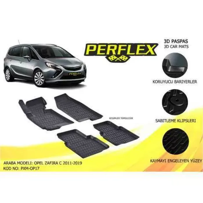 Paspas 3D Havuzlu 10-Mat Zafira C 2011-2019 | PERFLEX PXM-OP17
