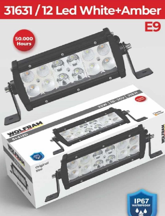 LED Bar Offroad Beyaz ve Sarı 7 Fonksiyonlu 19 900 E9 Belgeli | OEM 31631