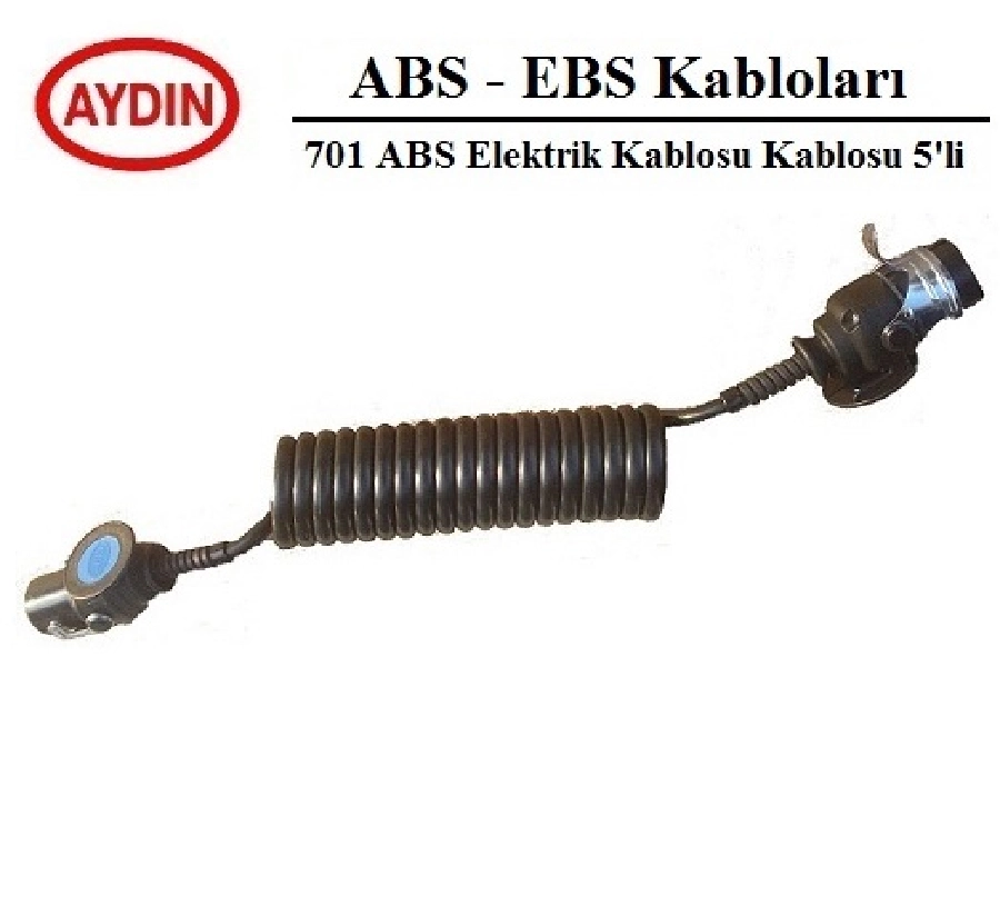 Römork Fişi ABS 5Lİ Poliüretan Kablolu ( 5,5 Metre) - Tır | OEM AYD701