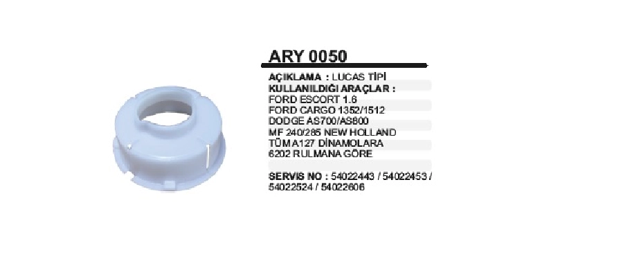 Alternatör Rulman Yuvası - Lucas A-127 Mf, Dodge 6202 Rulman Yatagı İÇ:35mm DIŞ:37mm BOY:14mm | OEM ARY0050
