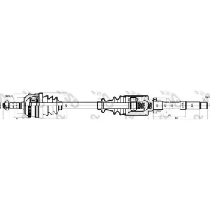 Aks Sag Komple P106 Gti Saxo Vts (Dis Freze: 21 Ic Freze: 22 Boy: 800MM) TU5J4 (1,6 16V) Absli: 48 Dis < 99 | GSP 210174 | OEM 327305