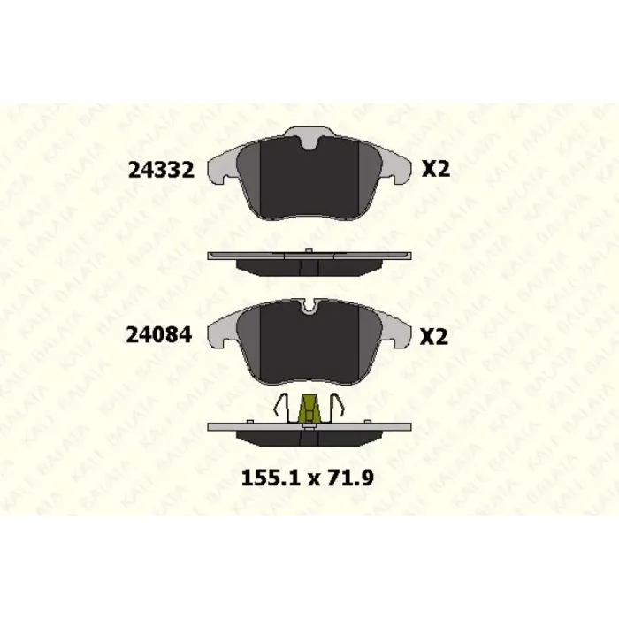 On Fren Balatasi C5 3 1,6 16V / 1,8 16V / 2,0 16V / 1,6HDI / 2,0HDI 02 / 08> P407 DW10BTED4 (2,0 16V) Fissiz | KALE B 24332 179 05 ANS | OEM 4254.24 4254.03