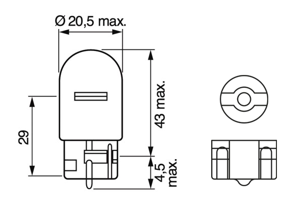 Dipsiz Ampul 12V 21W 93 | BOSCH 1987302822