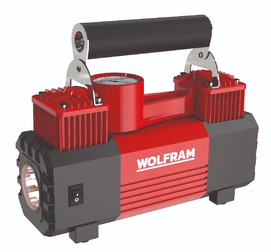 Hava Kompresörü Çift Piston + LED Aydınlatma Uzun Ömür Taşıma Çanta Hediye 12V 300W | OEM 75515