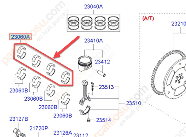 Kol Yatak (0,25) Hyundai I10 1.20 1.2 16V 08>18 G4LA | TAIHO R3111A-025 | OEM 2306007500