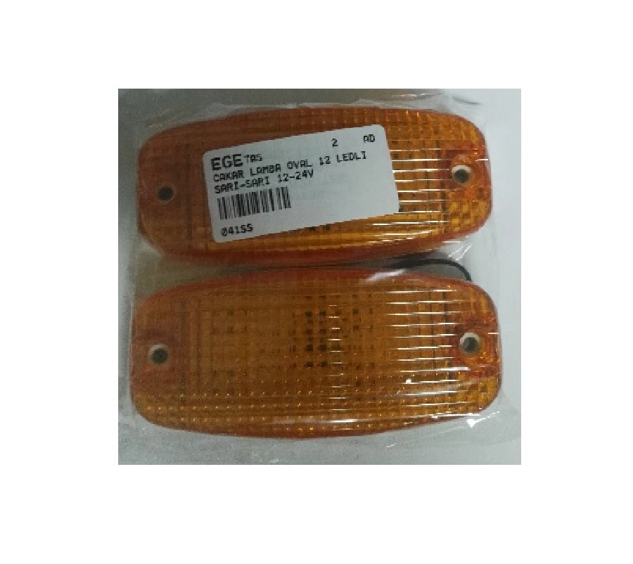 Çakar Lamba Oval 12 LED'li Sarı-Sarı 12-24V | OEM 041SS