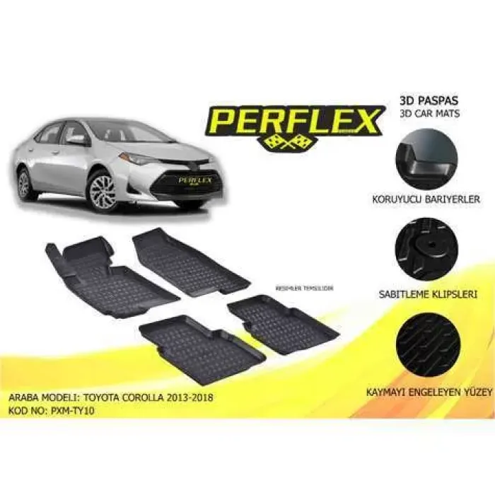 Paspas 3D Havuzlu 10-Mat Toyota Verso 2009-2018 | PERFLEX PXM-TY22