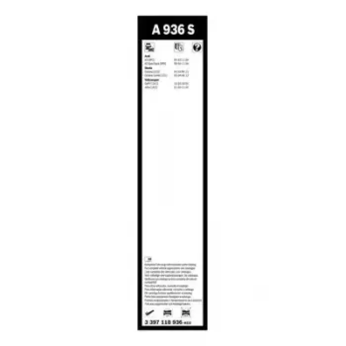 Silecek Supurgesi Aerotwin 600 / 475 MM A927S Golf (03 08) Skoda Octavia 09> | BOSCH 3397118936 | OEM 1K1955425 1K1955425 1K1955426 2K1955425 1K1955426 2K1955425