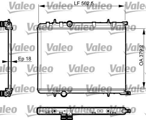 Radyator P307 00> P308 Partner Tepee Berlingo 08=>C4 04=>XSARA (97 05) / (Mek) (Ac+/ ) / (562,5X379,2X18 | VALEO 735496 | OEM 1330R4 1330R4 1330T6 1330V5 1330T6 1330V5