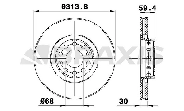 On Fren Disk Aynasi Havali Audi 100 S4 Turbo A6 S6T 4.2 A8 2.8 / 3.0V / 3.7 / 4.2 / 2.5TDI 91 / 98 | BRAXIS AD1051 | OEM 441615301AA
