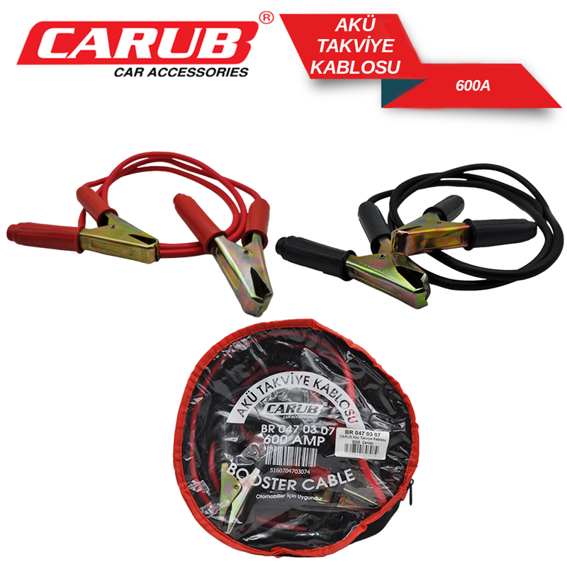 Carub Akü Takviye Kablosu 600 A Set Çantalı