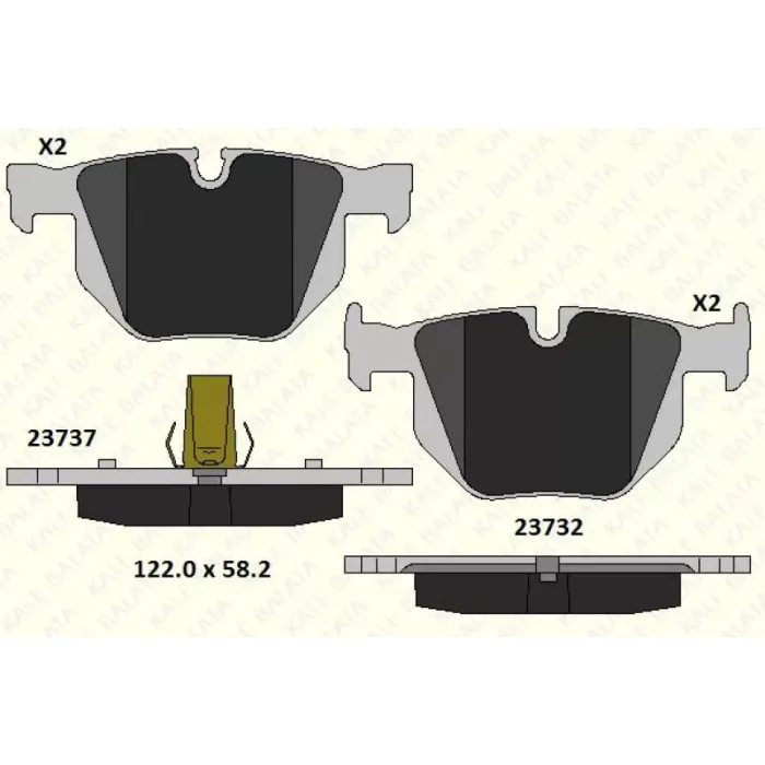 Arka Fren Balatasi BMW E60 E61 E63 | KALE B 23732 173 05 MSH | OEM 34216763044 34216763043