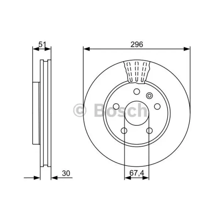 On Fren Diski Havali Insignia 16 Inch Jant Icin 296MM | BOSCH 0986479543 | OEM 13501307 13501307 13502213 569063 13502213 569063